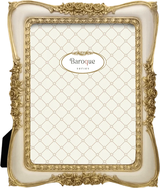 Κορνίζα resin.Σειρά Baroque (απόχρωση χρυσό και κρεμ) Κωδικός 41177-41178)