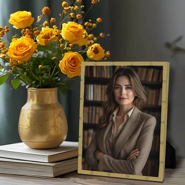 Παρουσίαση μεταλλικής κορνίζας golden style 8127-8128